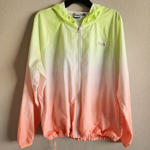 Fila Gradient Windbreaker Jacket With Drawstring Hem Womens Xl